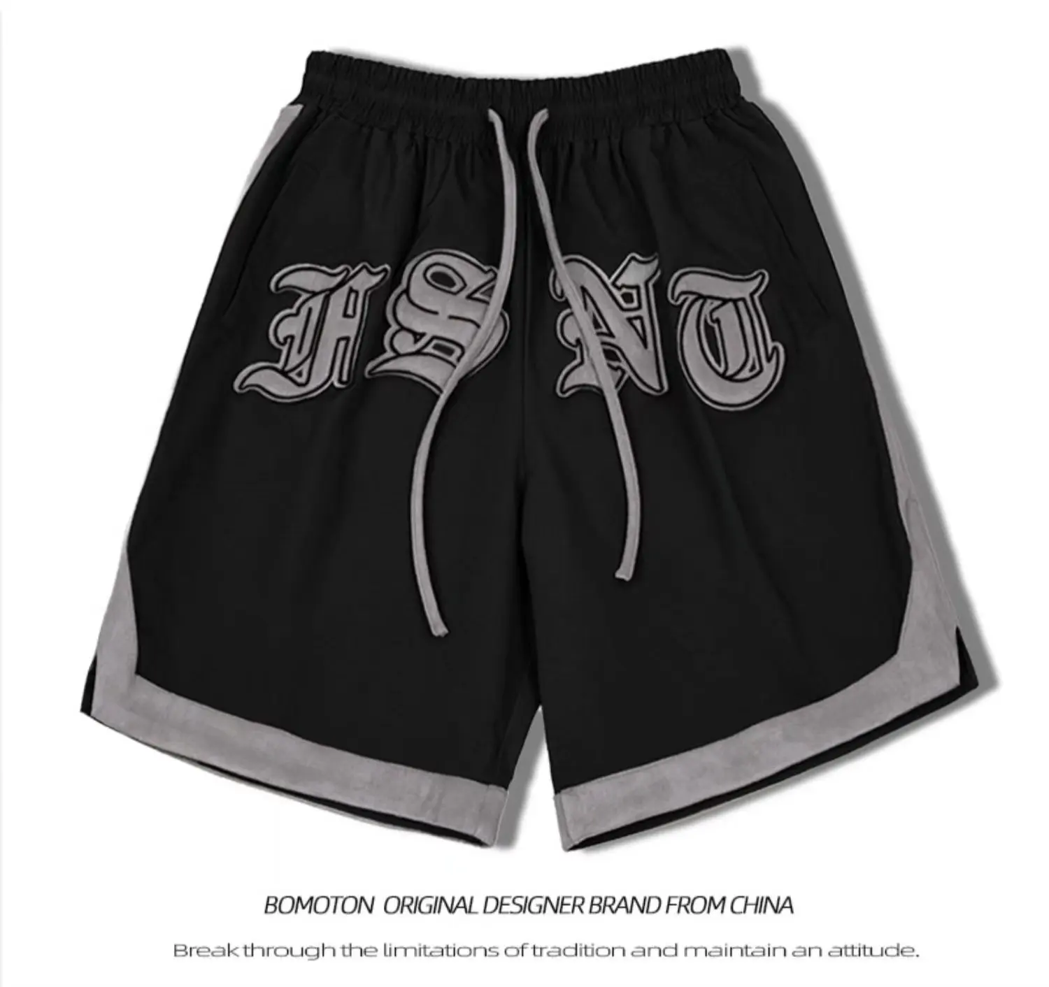 

Американские ретро-шорты с вышивкой для мужчин, летние, модные, в стиле High Street, свободные, в стиле хип-хоп, спортивные, укороченные брюки-бермуды