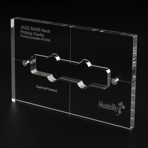 Plantilla de enrutamiento de pastilla acrílica precisa CNC Musiclily Pro para pastilla de bajo de jazz estándar