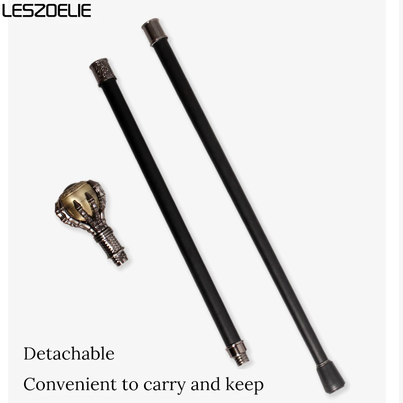 Mann Silber Drachen Krallen Gehstock Rote Kristallkugel Eingebettet In Gemusterten Kupferkugel Frau Halloween Party Dekorative Stöcke