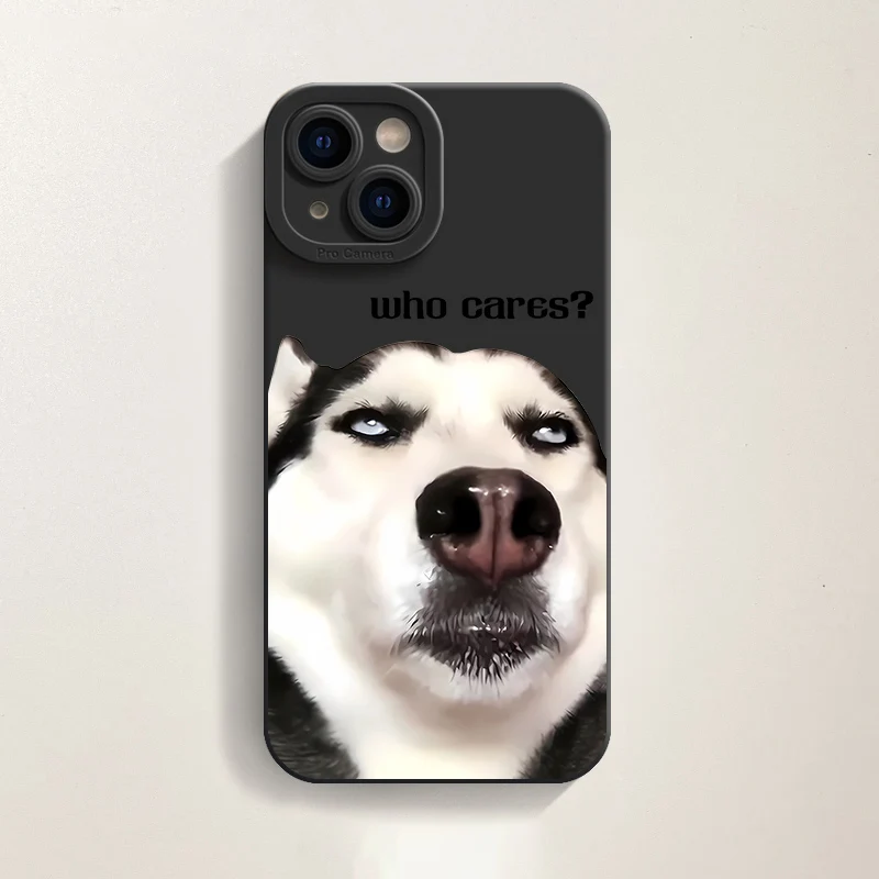 

Silent White Eyed Dog Phone Case For iPhone 16 15 14 13 12 11 Pro Max XS X XR 7 8 Plus 16E For iPhone 13 14 Soft TPU Matte Cover