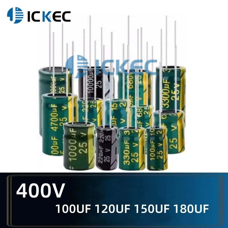 Leaded Inline Electrolytic Capacitors 400V 8.2UF 10UF 15UF 22UF 27UF 33UF 27UF 33UF 47UF 68UF 82UF 100UF 120UF 150UF 180UF