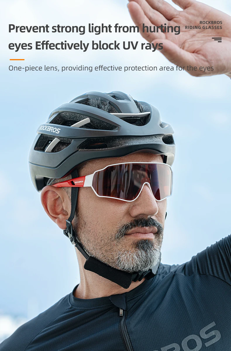 ROCKBROS Fahrrad Brille Photochrome Linse UV400 Sonnenschutz Fahrrad Sonnenbrille Outdoor Sport Brillen MTB Rennrad Brille – Detail 7