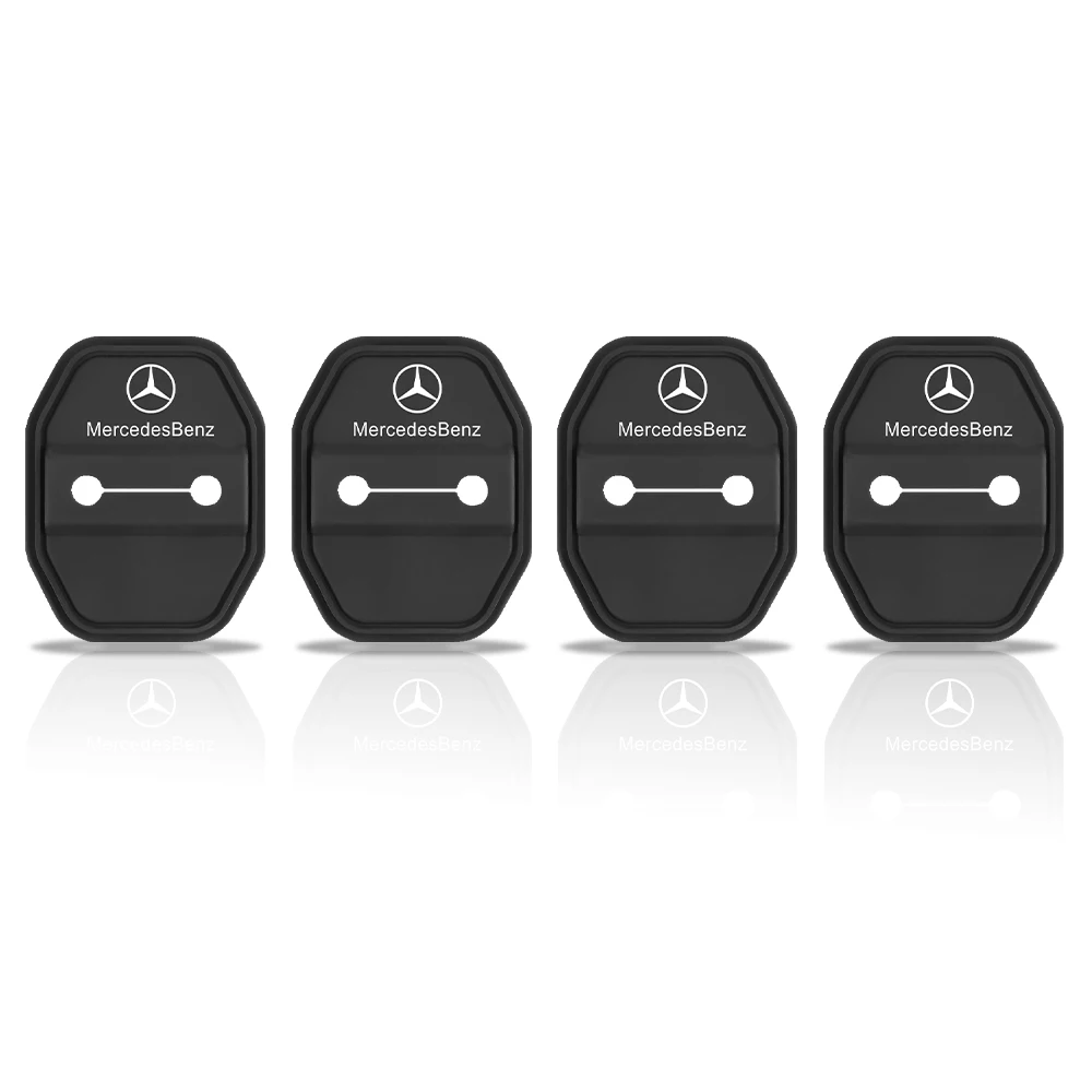 4Pcs Silicone Car Door Lock Buckle Cover Accessories For Mercedes Exclusive AMG W108 W124 W126 W140 W168 W169 W176 W177 W190