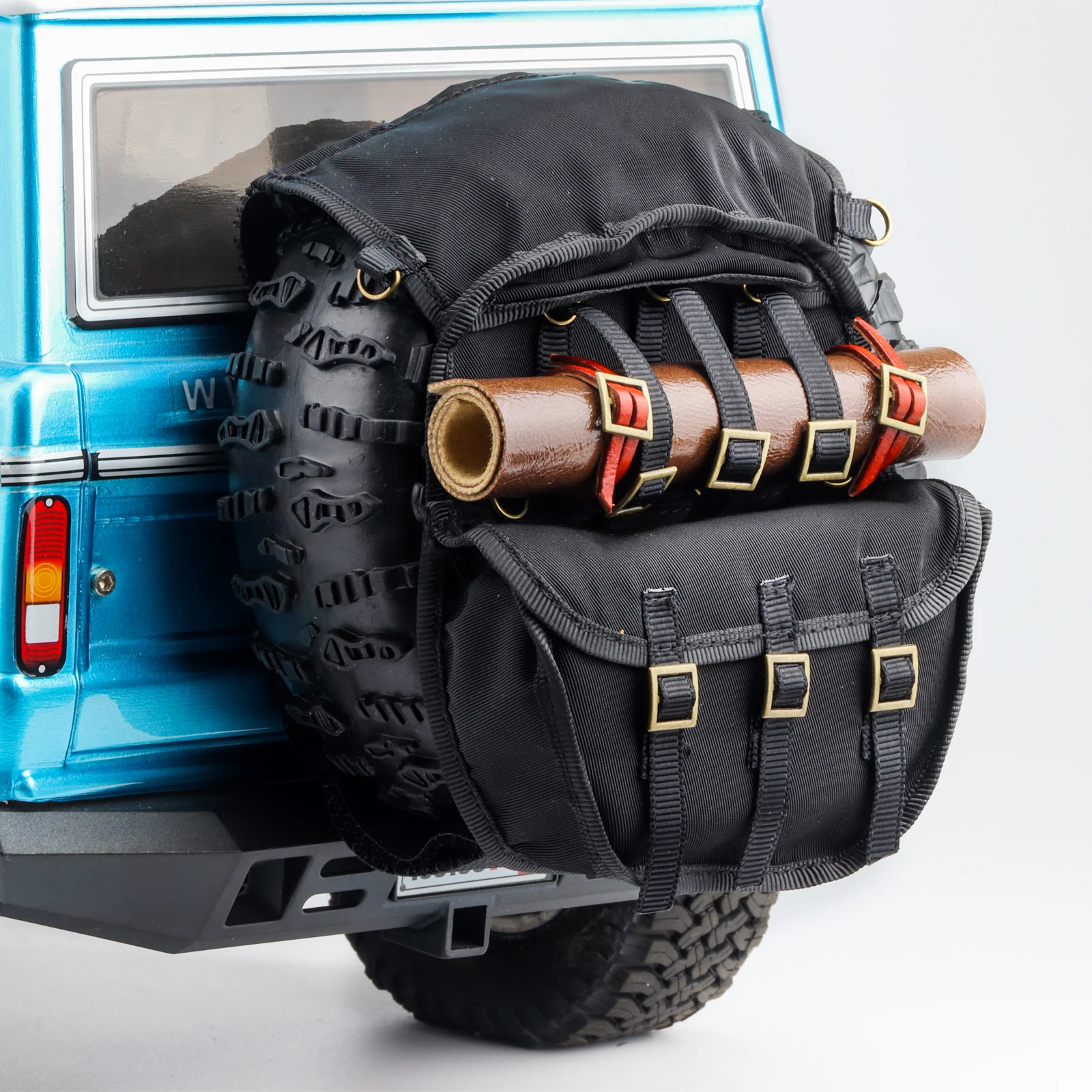 1.  9 cali 2.2 cala Symulacja Opona Zapasowa Plecak Dekoracja Koła Opony Torby do Przechowywania dla Samochodów RC Crawler 1/8 1/10