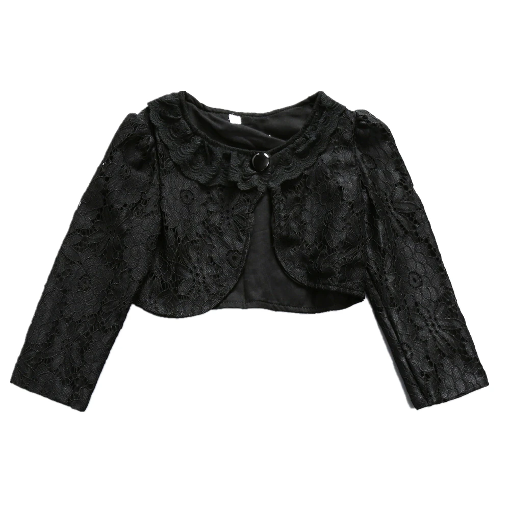 

Black Girls Cardigans Jacket for Wedding Kid Coat For 1 2 3 4 5 6 7 8 9 11 12 Years Old Outcoat Shawl Baby Girls Clothing