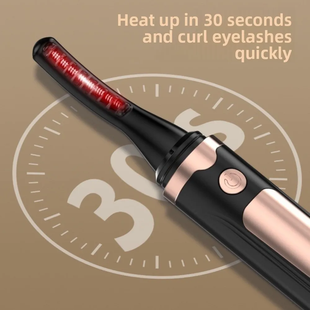 Rizador de pestañas en caliente antiescaldaduras, rizador de pestañas eléctrico recargable de calentamiento rápido, 4 modos de temperatura con pantalla LED