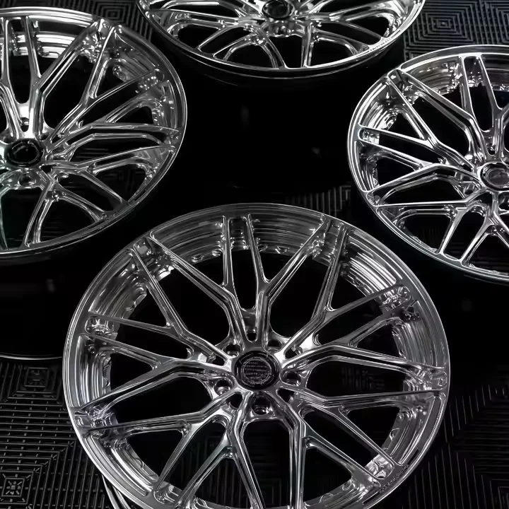 China's Hot Selling Alloy Forged Wheels 16 17 18 19 20 21 22 Inch 5*114.3 High Gloss Silver Multi-spoke Car Wheels