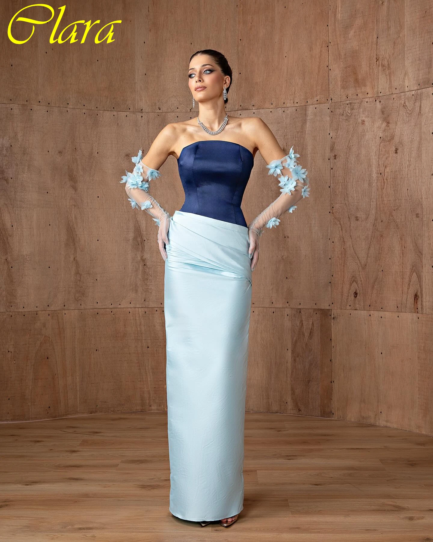 

Customized Straight Strapless Elegant Formal Evening Dress Modern Temperament Celebrity Gowns Delicate High Quality Party Dress