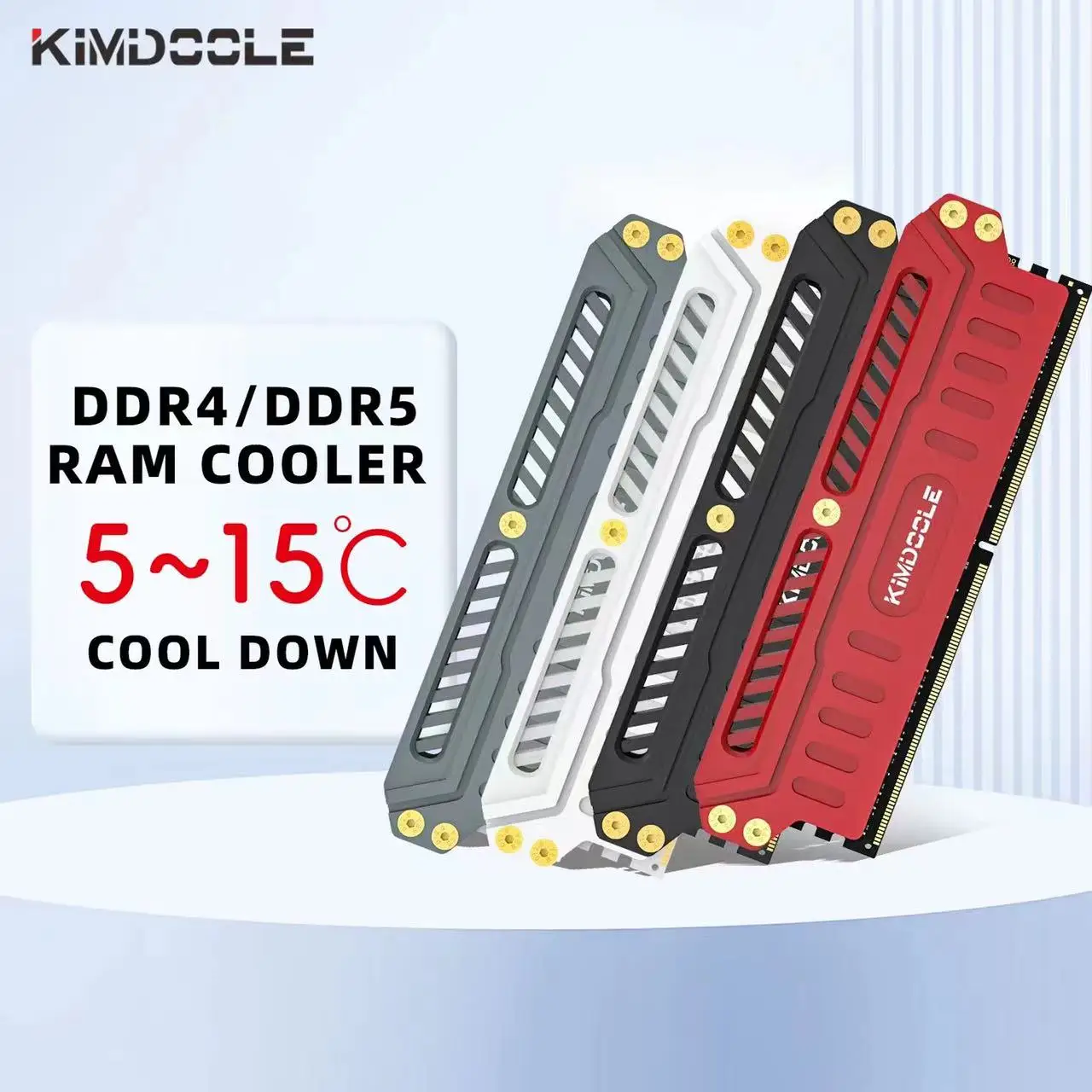 kimdoole liga de aluminio memoria ram cooler ddr4 ddr5 dissipador de refrigeracao cooling vest para pc jogo overclock 01