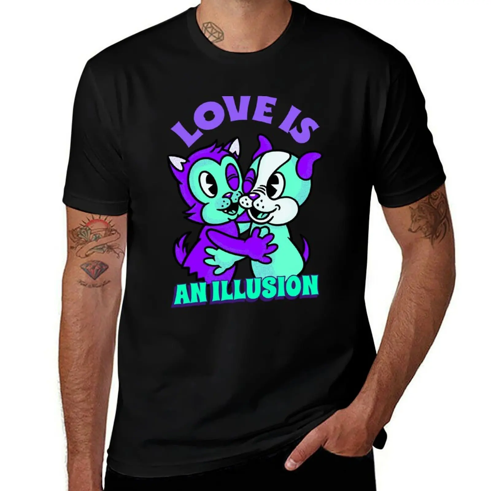 Love Is An Illusion - Anti Love Nihilism for Nihilist Design T-Shirt Large Size Short Sleeve T-Shirt