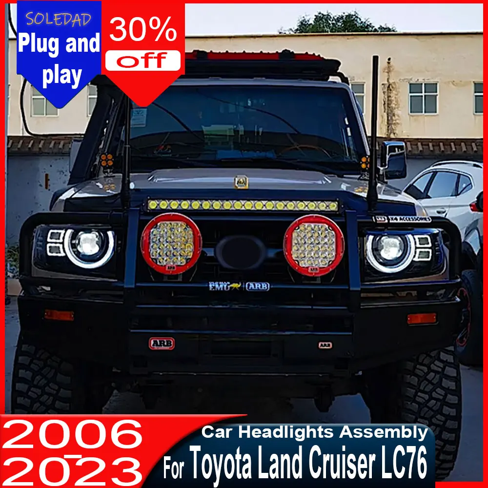 

Car headlight For Toyota Land Cruiser LC76 Headlights LC70-LC79 2006-2023 Modified LED Headlamps DRL Turn Signal Accessories