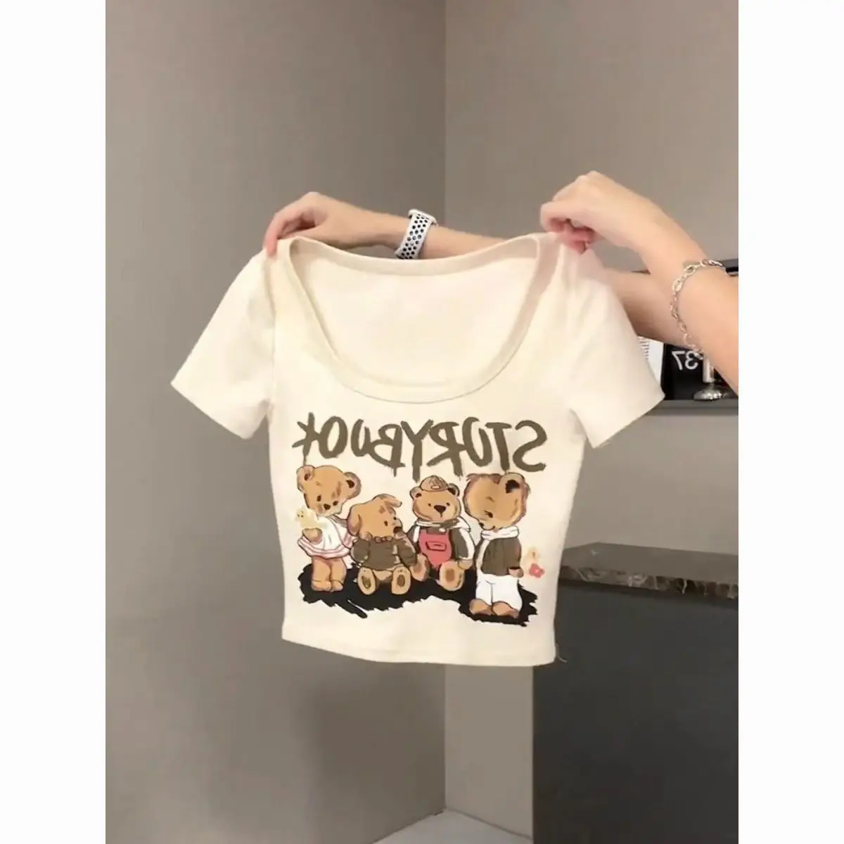 

Short Sleeve T-Shirts Womens Comfortable Y2K Aesthetic Harajuku Breathable Cotton Oversized Retro Streetwear Graphic Printed