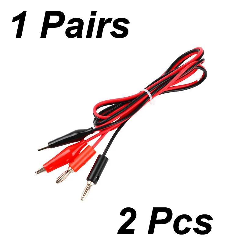 NEW 2PCS 1M Alligator Cilp to AV 4mm Banana Plug Test Cable Lead Connector Dual Tester Probe Crocodile Multimeter Measure Tool view 2