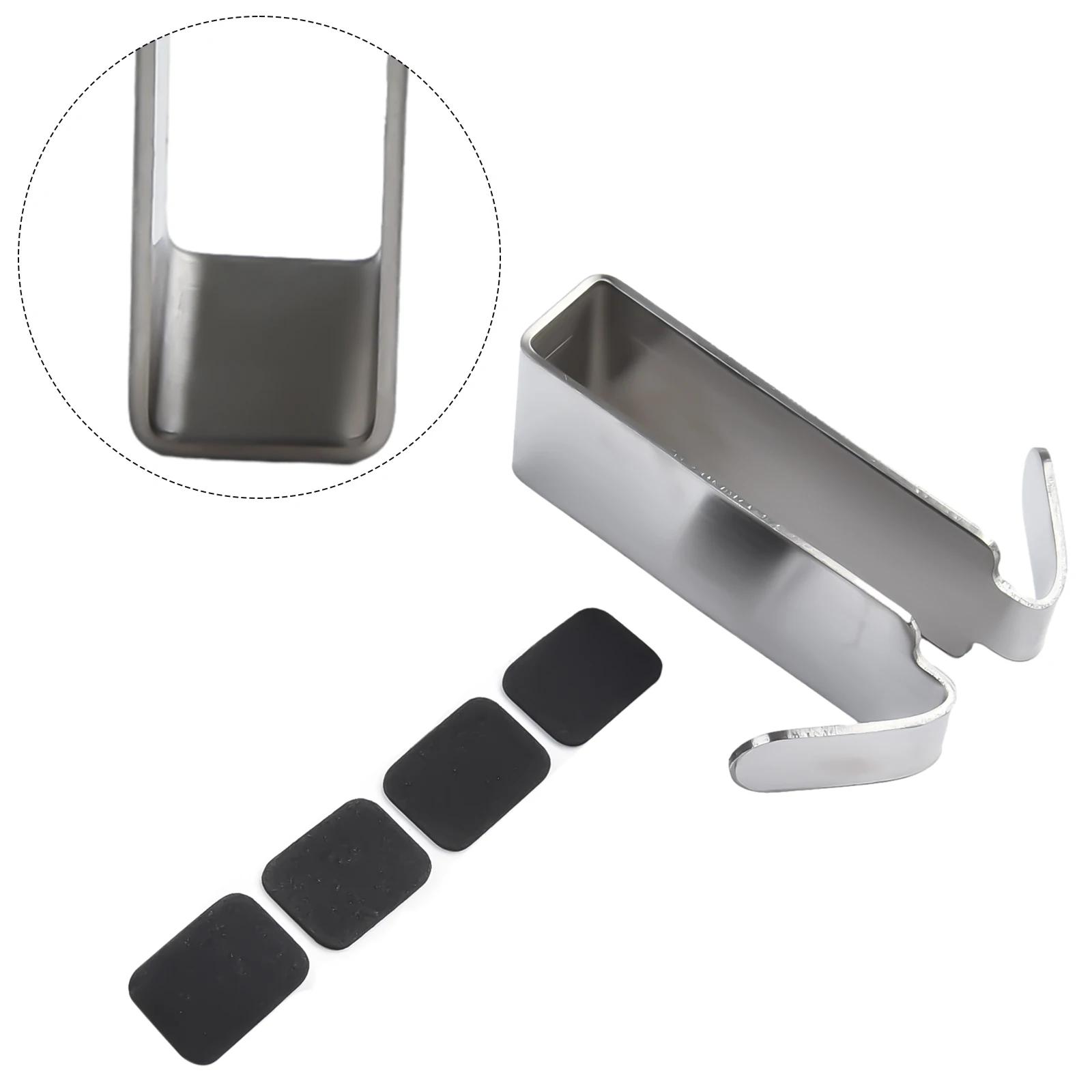 Double Hooks for Glass Shower Door - Stainless Steel Towel Hook for Bathroom Glass Wall Mount Without Drilling