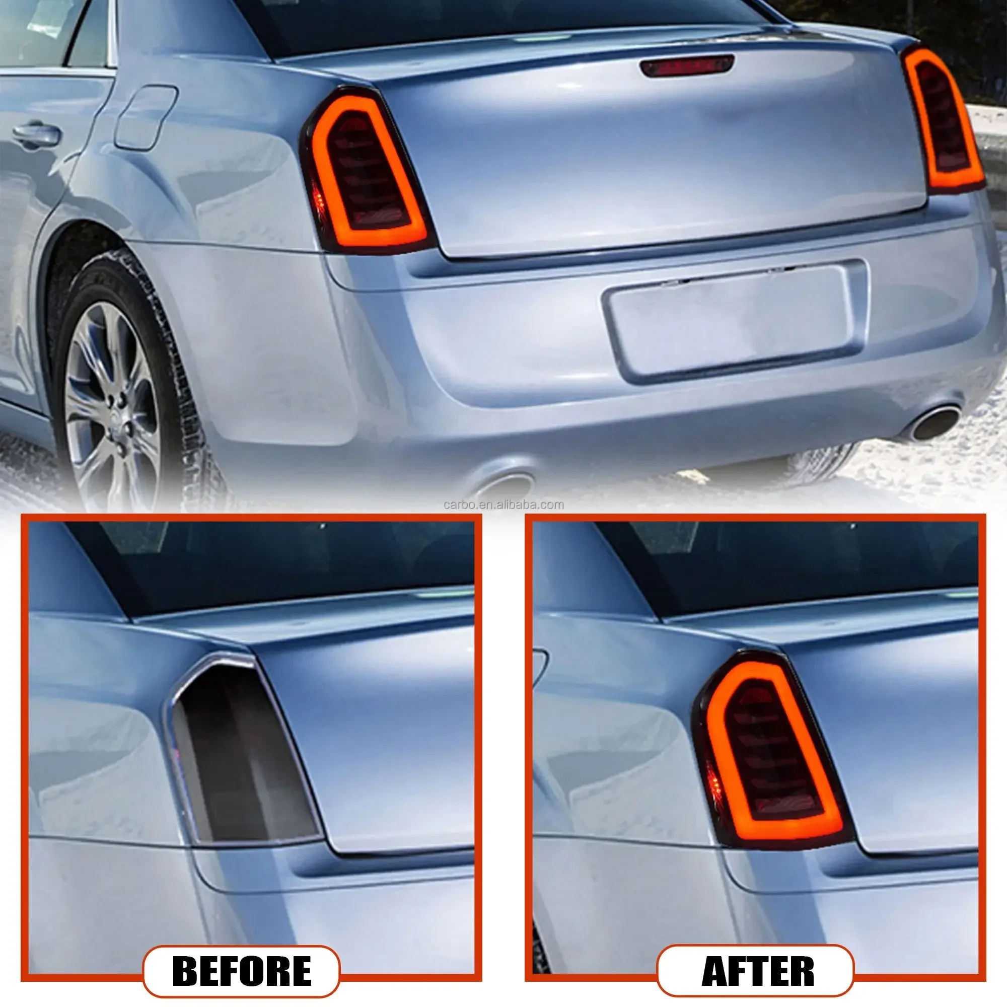 LED taillamp for Chrysler 300 300C 300S 2011-2014 Dynamic Signal Start-up Animation Grey Pair Rear Lamps Assembly update