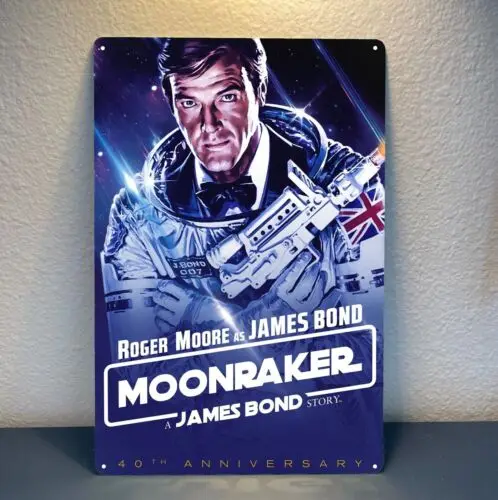 Bond Moonraker Movie Metal Poster Tin Sign 20x30cm Plaque-Aluminum