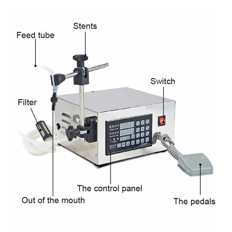 GFK 280 Semi Automatic Juice Digital Pump Water Liquid Filling Machine for Oil Bottle Liquid Filling