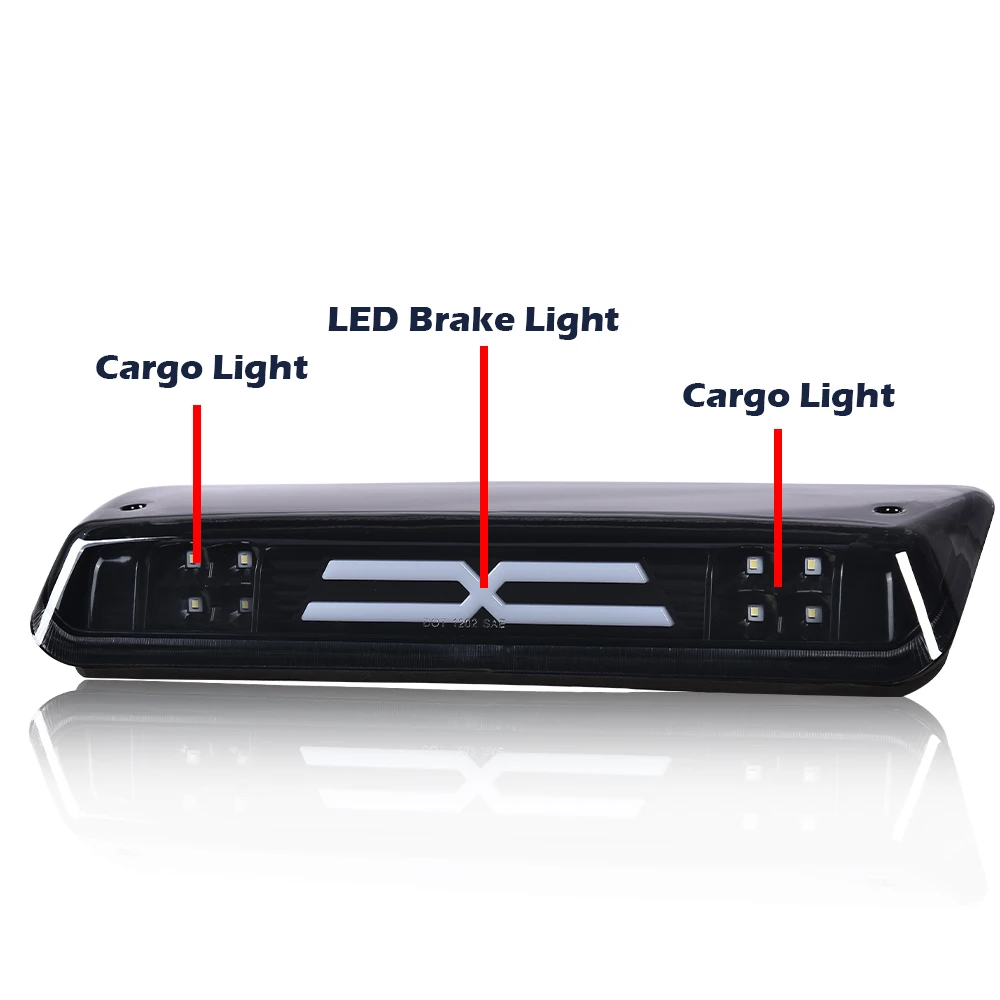 Fit For 04-08 Ford F150 F-150 3D LED Third Brake Tail Light Cargo Lamp Smoke