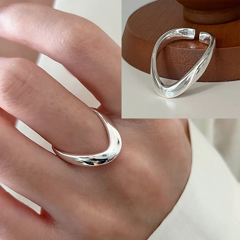 PANJBJ Echt 925 Sterling Silber Retro Runde Ring Für 2 Rigns Frauen Kette Vintage Edlen Schmuck Minimalistischen Zubehör Geschenk