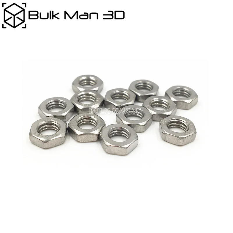 

50pcs/Lot M5 Thin Hex Screw Nuts Stainless Steel Fine Thread Flat Hex Hexagon Jam Nut