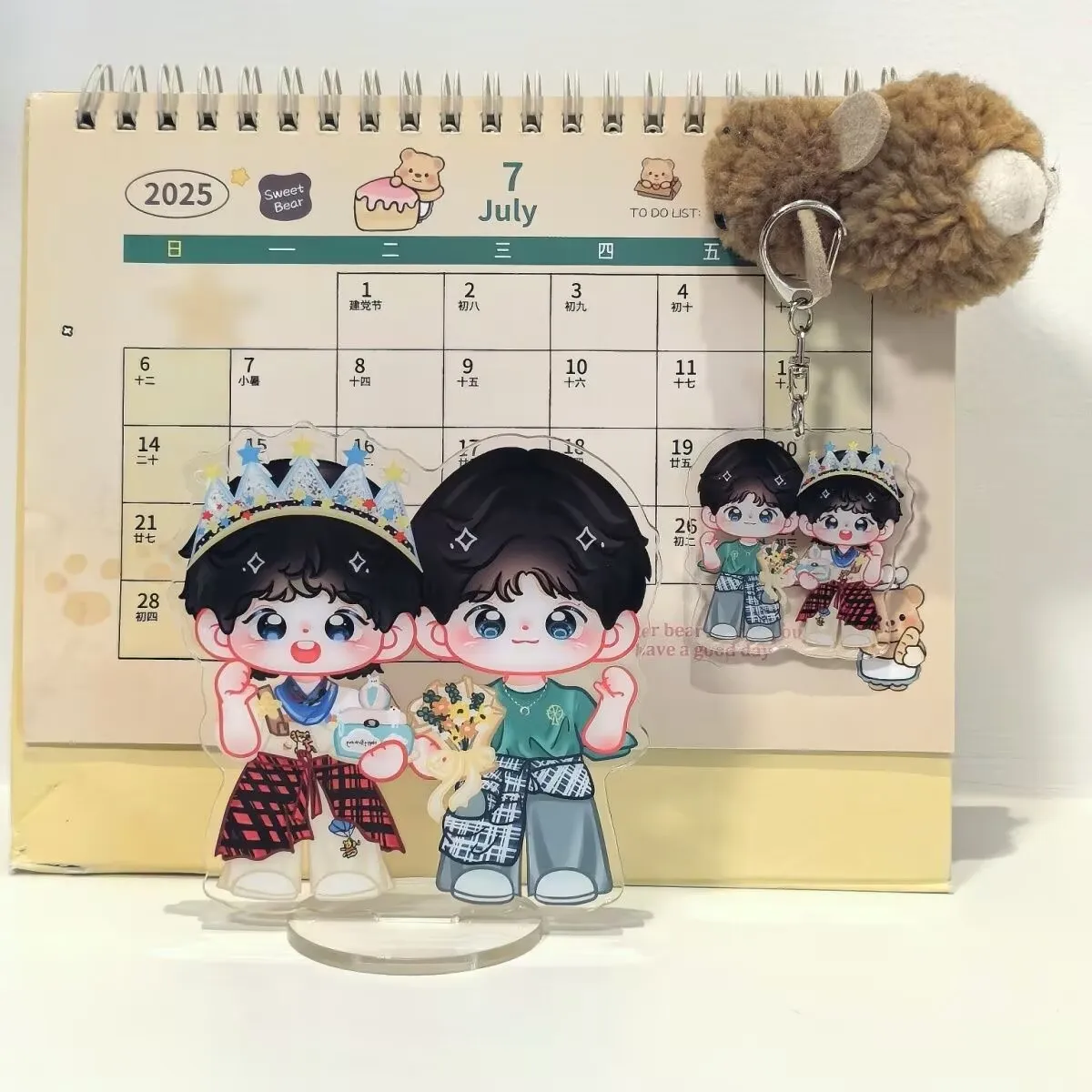 역사랑, 오리지널 'Tian Xuning, Ziyu' 지원 '만화 모양의 아크릴 스탠드, 키체인, 펜던트, 장식 아이템, PP 클립