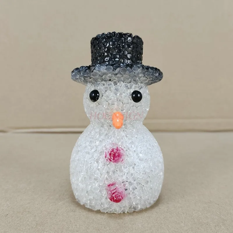 Met USB-stekker Led Klein licht Schilderen Kristal Sneeuwpop Kerstmis Unisex Film- en tv-speelgoed Kunststof Elektronisch knipperend 2021