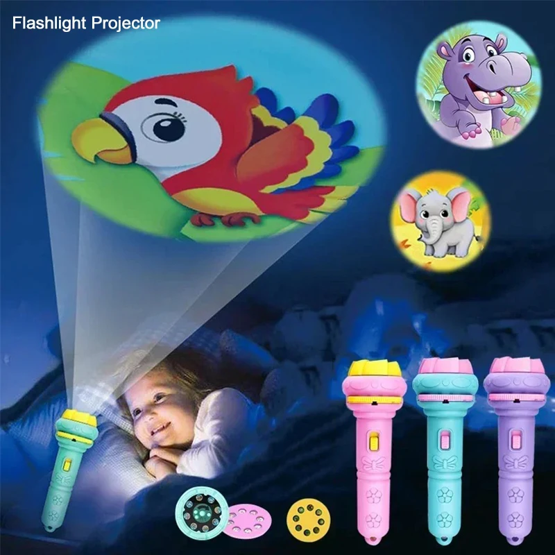 

Flashlight Projector Torch Lamp Toy Cute Cartoon Creativity Toy Torch Lamp Flashlight Projector Toy Baby Sleeping Story Book