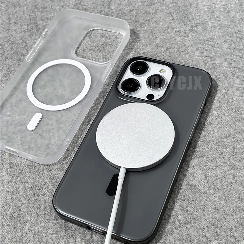 Ultra Thin Matte Magnetic Wireless Charge Clear Case For iPhone 17 Pro Max 16 15 14 Plus 13 12 Magsafe Shockproof Hard PC Cover