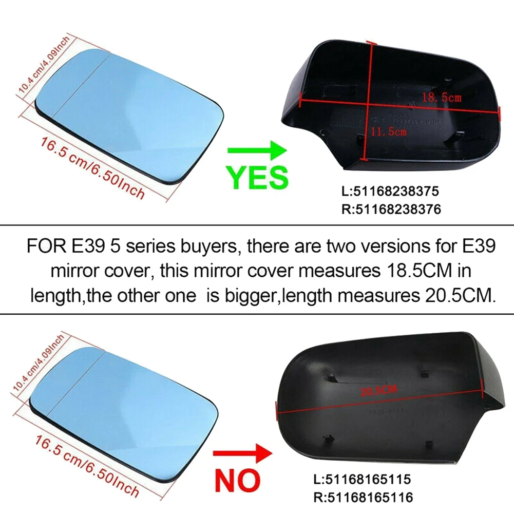 Right Side Wing Mirror Rearview Mirror Glass Heated for -BMW 7 Series E38 1995-2001 5 Series E39 2000-2003