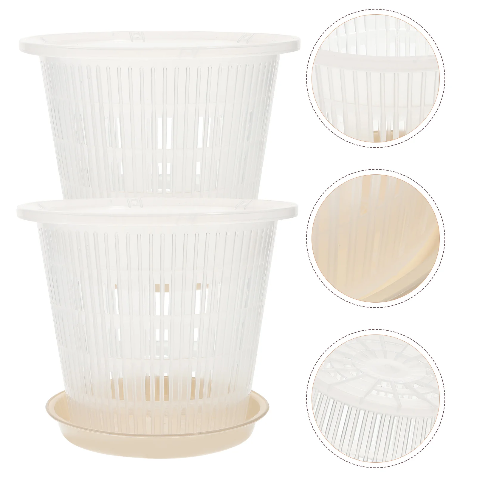 

5 Sets chid Pots Perforated Plastic Nursery Green Containers Gardening Planting Decorative pots Lovely Appearance