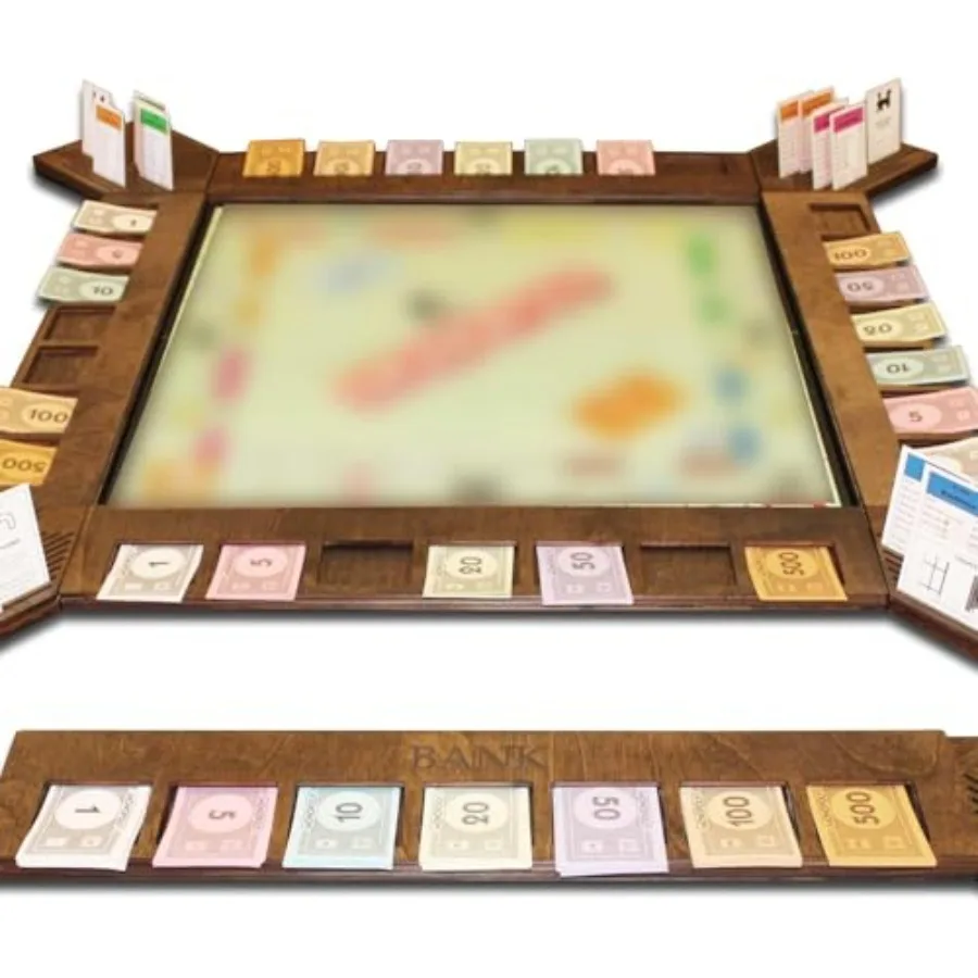 

Custom Board Game Frame Personalized Game Board Organizer for Monopoly Compatible with Game Pieces Economic Themed Complete Set