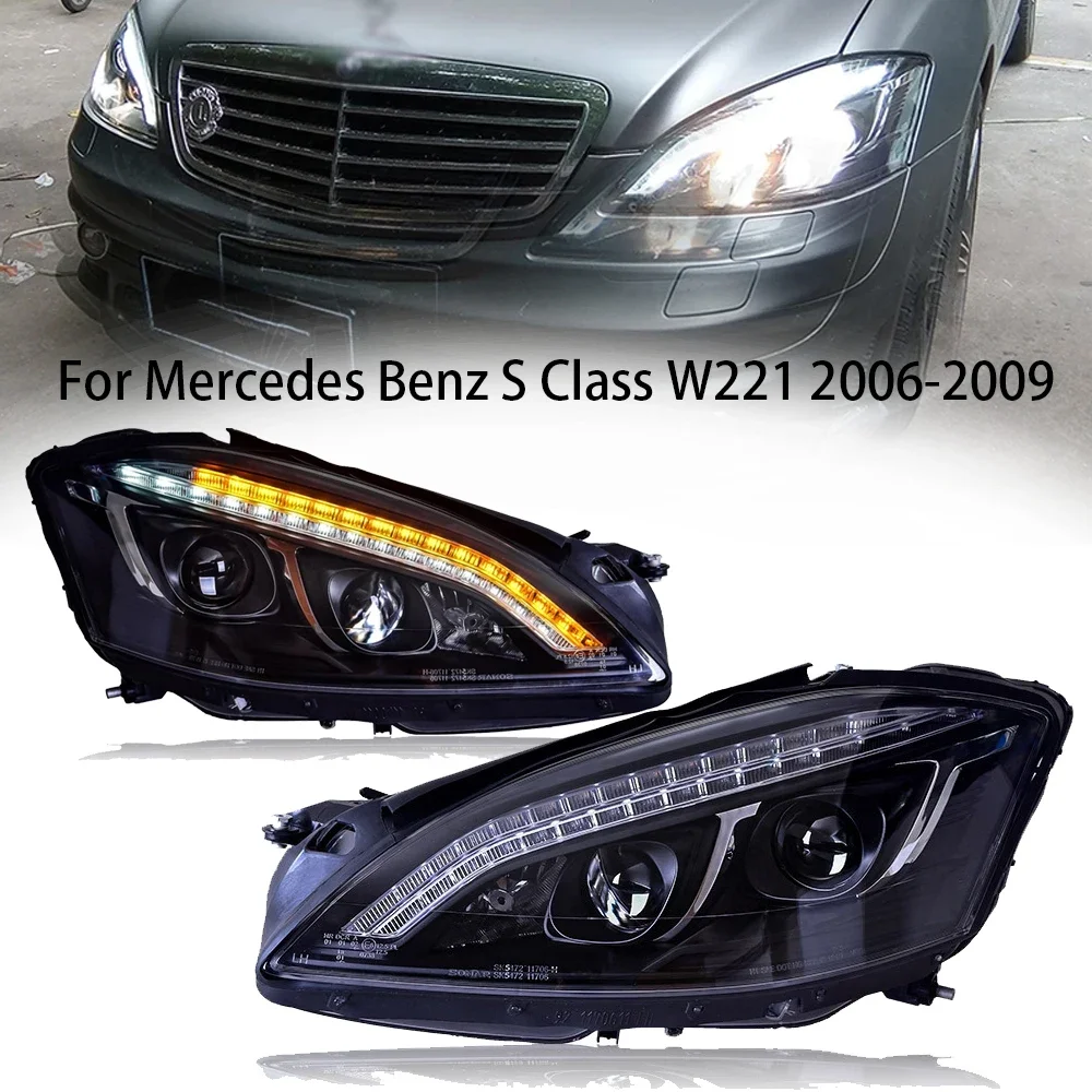 

For Mercedes-Benz 2006-2008 S-Class W221 Car Accessories Headlight Assembly LED Lights Lamp DRL Signal Plug And Play Daytime Run