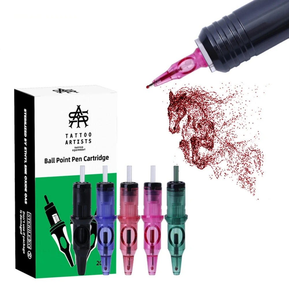 5/10/20PCS Tattoo Cartridge Needles Ballpoint Pen Drawing for Tattoo Pen Machine Tattoo Design Supply