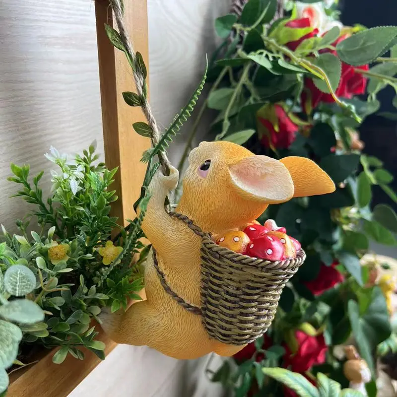 

Милые животные, восхождение, кролик, Настенный декор, садовое украшение для уличного украшения дерева, трубы, патио, пейзажное искусство, подвесная скульптура