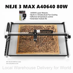 NEJE 3 Max V2 80W A40640/N40640 stampante per taglio Laser CNC macchina da taglio per incisione su legno Router strumento fai da te Lightburn LaserBRBL