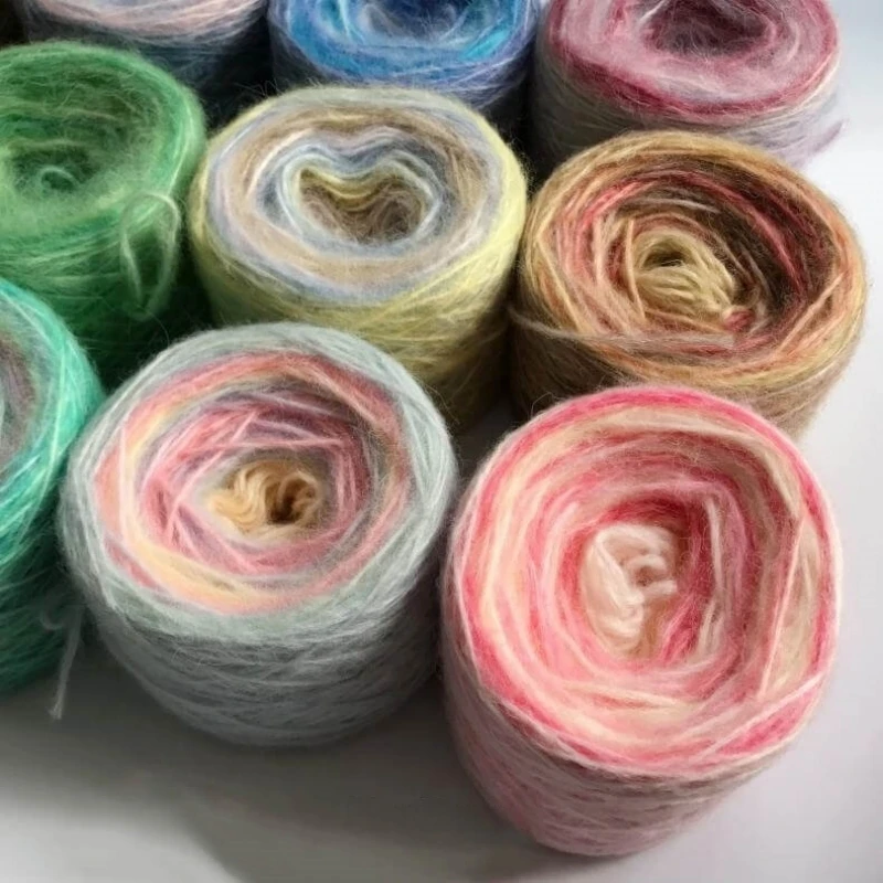 

15 Styles Ombre Yarn for Crochet Thread Mohair Blend Wool Crochet Yarn in Bulk Gradient Variegated Acrylic Knitting Yarns