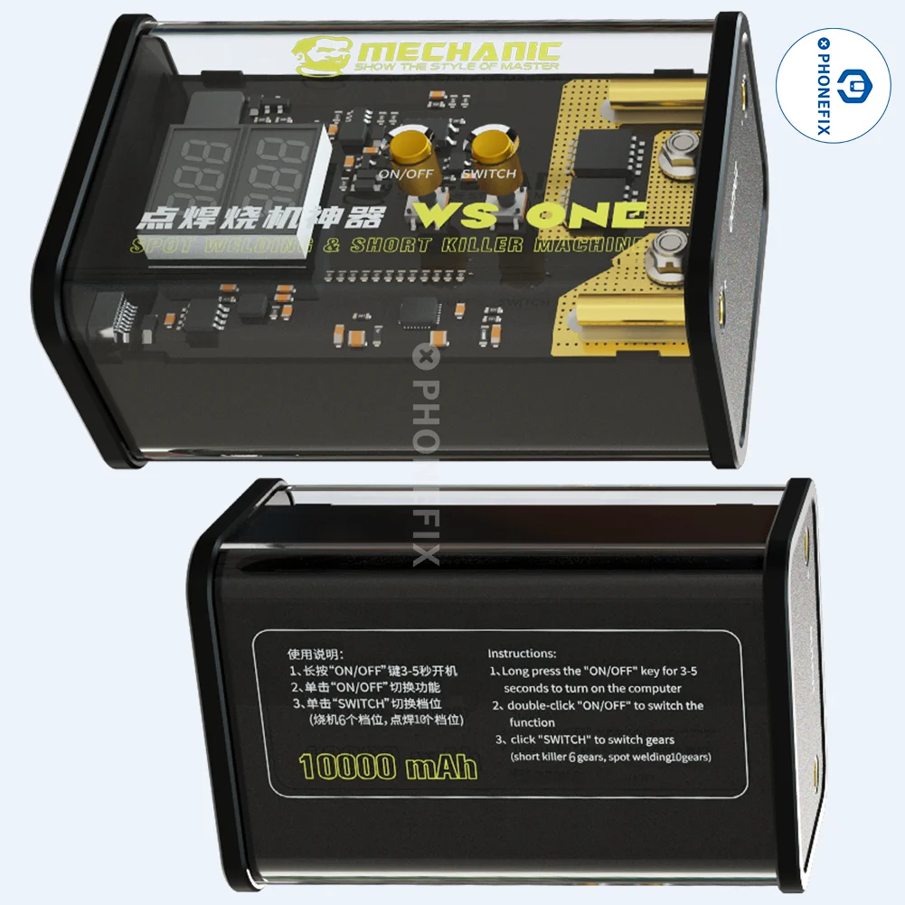 Meccanico WS One Pulse Spot Welding & Short Killer per PCB Short Circuit Fault Detection Battery Spot Solder Repair Testing Tool