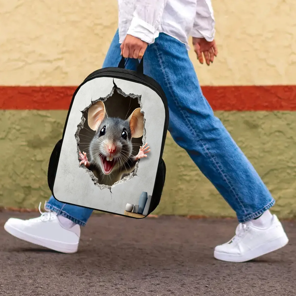 

JIT 1pc, Cartoon Mouse Backpack, Large Capacity 17 Inch Casual Backpack Laptop Bag with Water Bottle Holder