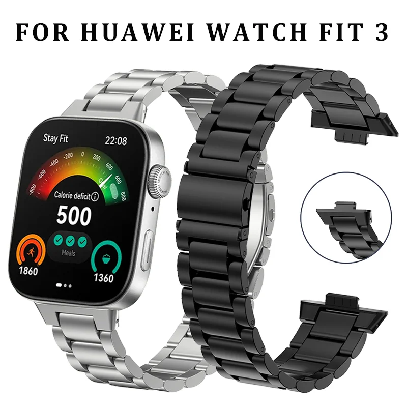 

Stainless Steel Strap For Huawei Watch Fit 3 Smart WatchBand Metal Replaced Bracelet For Huawei Fit 3 Wristband Correa Accessory