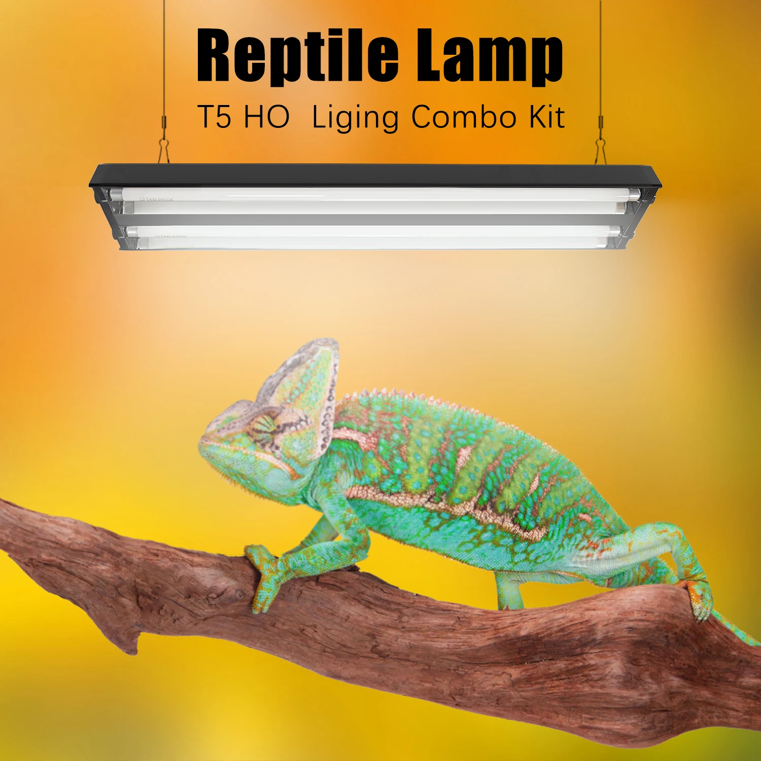 US EU 24W 48W 80W 100W Reptile Dual Lamp Fluorescent fixture T5 Reptile Lights for Reptile Glass Terrarium