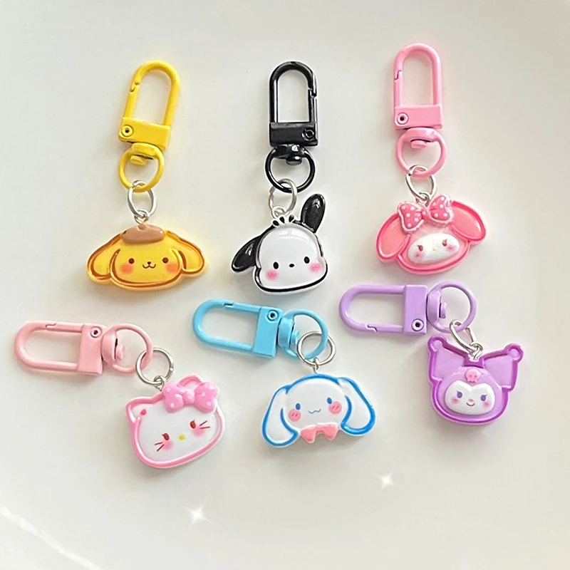 Cute Sanrio Hello Kitty Melody Keychain Sweet Kawaii Earphone Case Bag Pendant Pochacco Exquisite Keyring For Girl Gift Jewelry