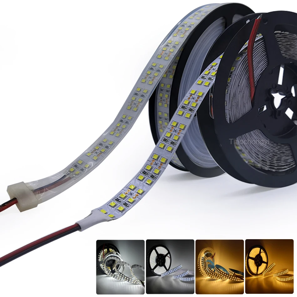 

2835 Double Row Flexible LED strip light DC12V 24V 240LEDs/m warm white Cold white 6500K LED Tape Lighting Decoration 5m/rolls