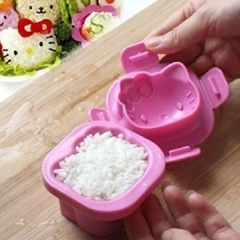 Sanrio-Molde de bola de arroz con forma de Hello Kitty, herramienta de bricolaje, accesorios de cocina