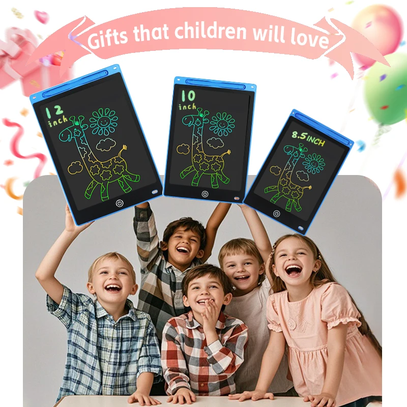 Planche à dessin LCD 8.5 "/10"/12 ", tablette d'écriture pour enfants, jouets éducatifs Montessori, tableau noir magique pour étudiants, cadeau d'anniversaire et de noël