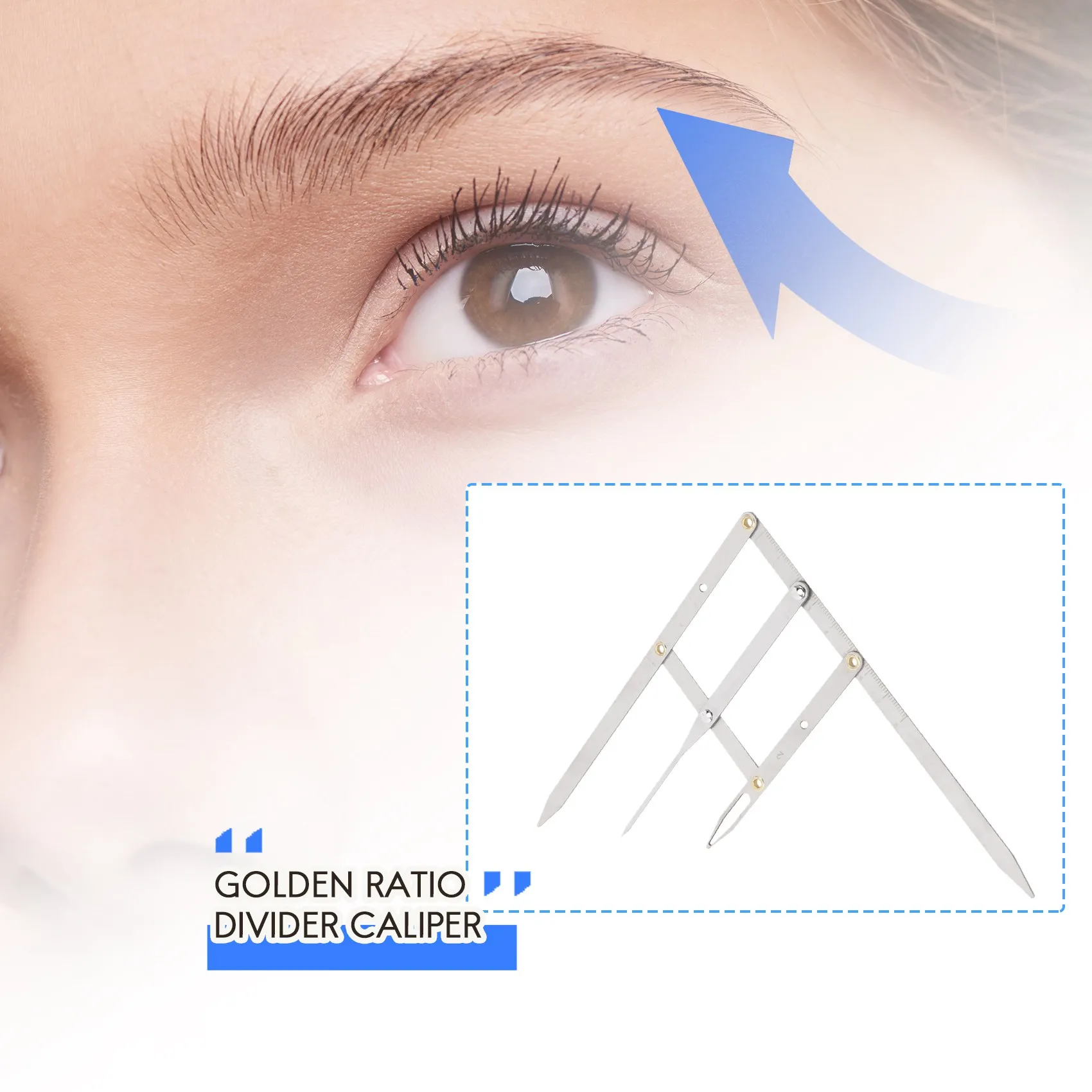 B92A 1 pièces règle à sourcils maquillage Permanent règle à sourcils rapport doré diviseur étrier Microblading pochoir outil de mise en forme tatouages Ac
