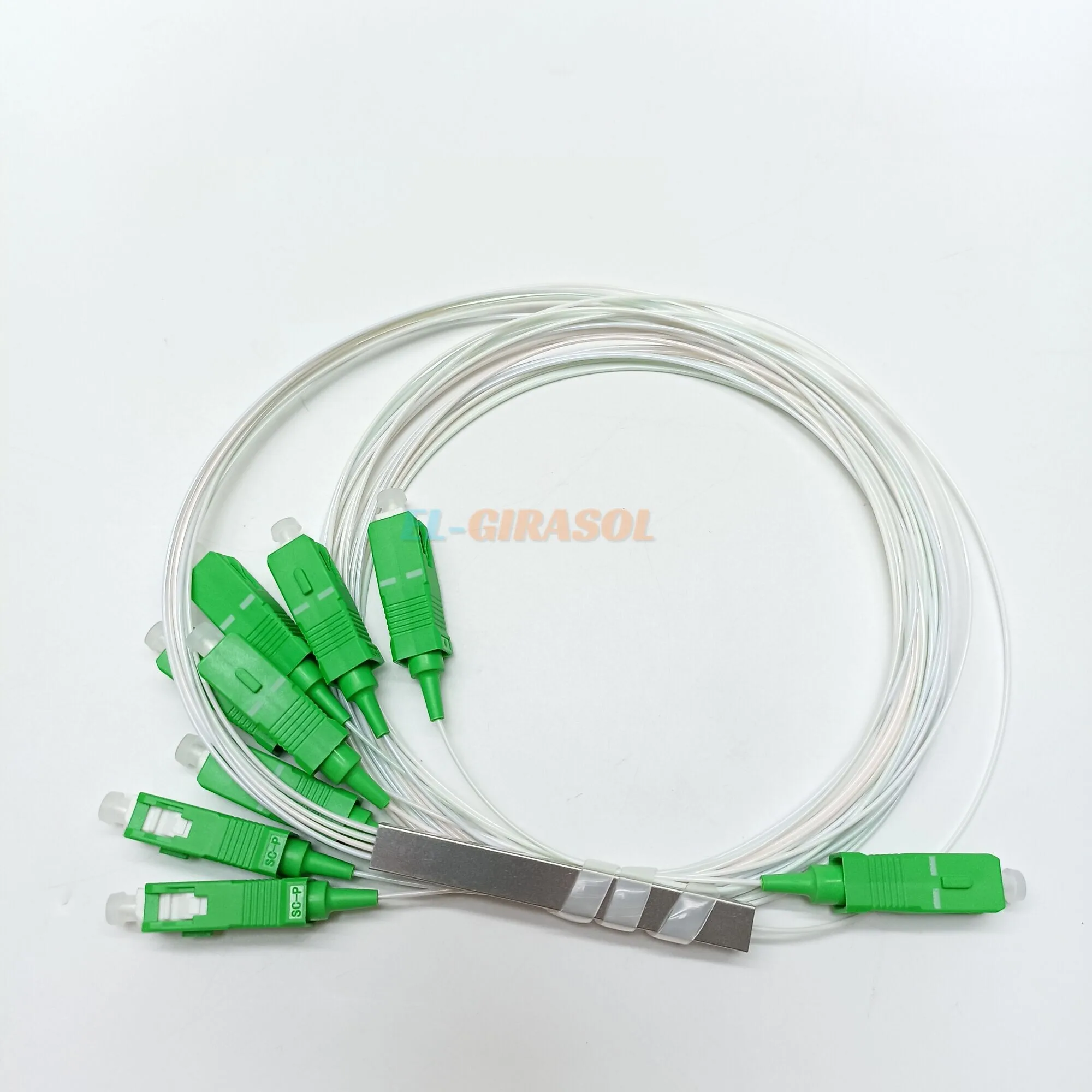 10pcs Fiber Optic PLC Splitter 1x8 SC/APC 0.9mm SM Steel Tube Mini Blockless  APC Connector  1x8 PLC Splitter 1x8 ftth splitter