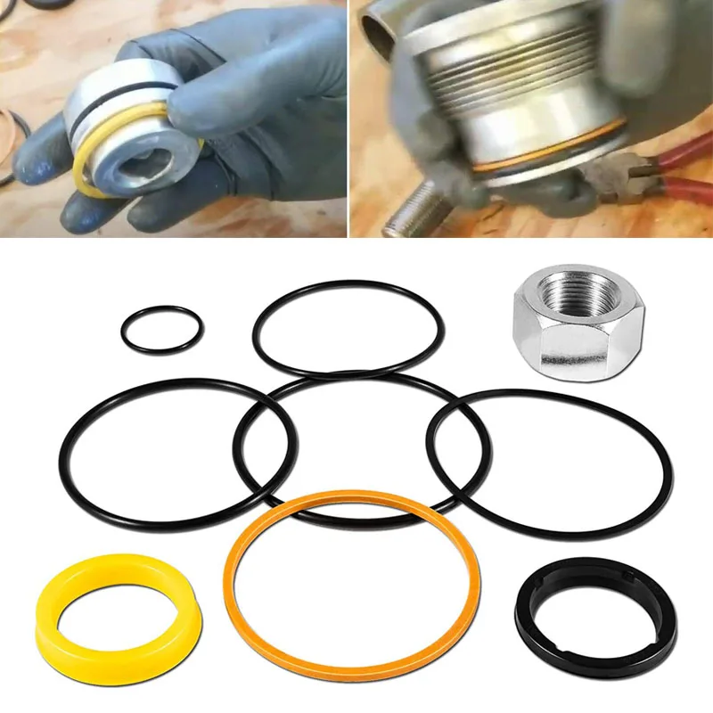 (9 Pcs) 7135551 Tilt Hydraulic Cylinder Seal Kit Fits for Bobcat Skid Steer Loader  632 641 642 643 742 751 753 843 853 More