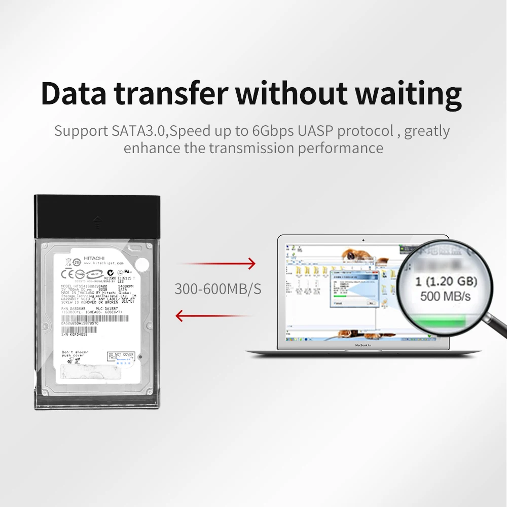 Внешний корпус для жесткого диска TISHRIC, внешний корпус для жесткого диска Hdd 2,5, адаптер USB 3,1 Type-C для SATA, поддержка 10 ТБ