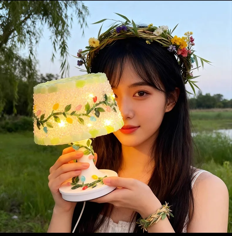 DIY Mosaic Table Light Material Package Handmade Atmosphere Lamp Design Lovers Parent-child Glass Night Lampara Birthday Gift