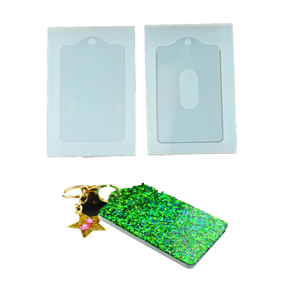 

Силиконовая форма для изготовления брелоков-держателей для пропусков и ID-карт из УФ-эпоксидной смолы для рукоделия и украшений